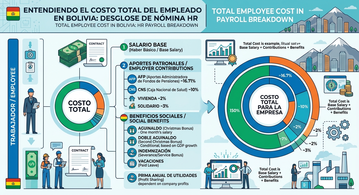 Costo Real de un Empleado en Bolivia: AFP, CNS, Aguinaldo Doble y Vacaciones — El Calculo que Todo Patron Debe Hacer