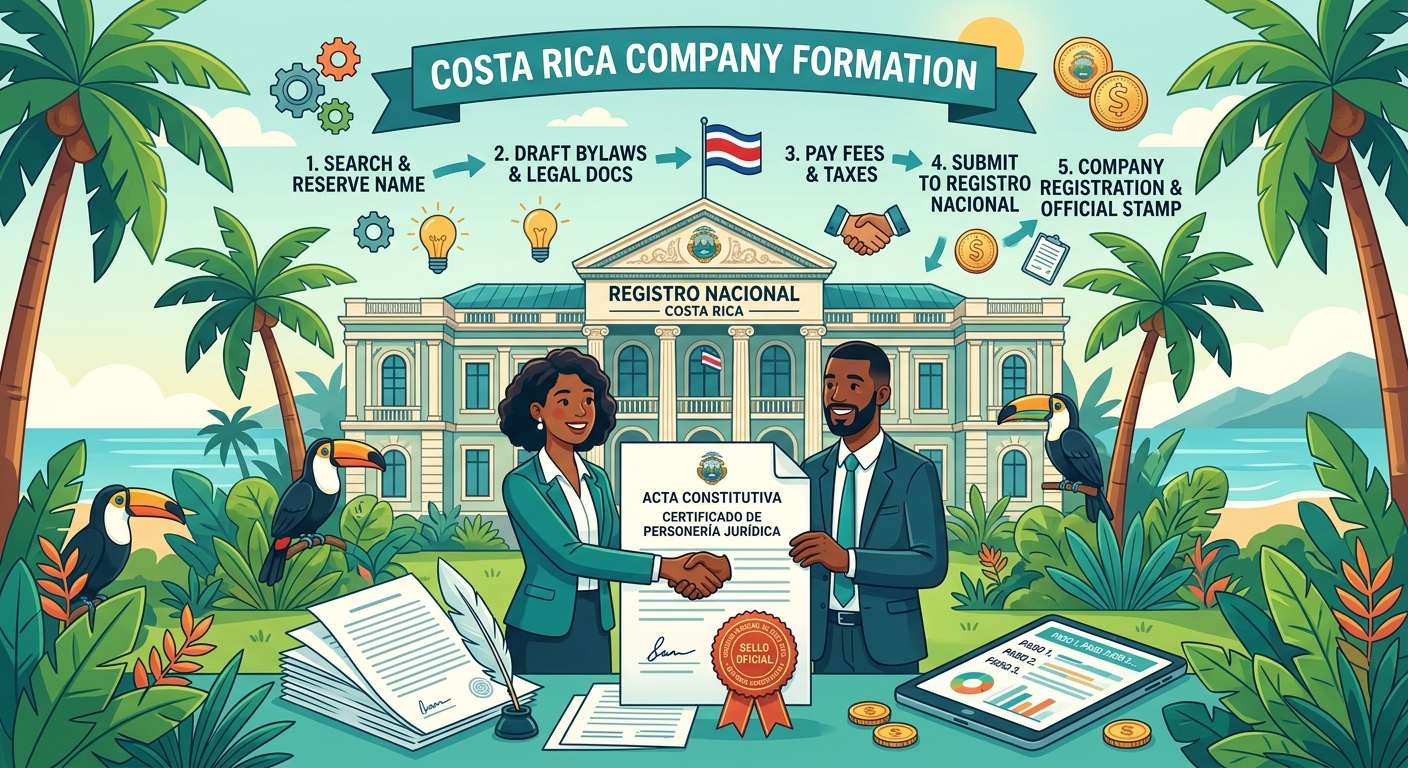 Cómo Constituir una Sociedad Anónima en Costa Rica: Pasos, Costos y Lo que el Registro Nacional Exige