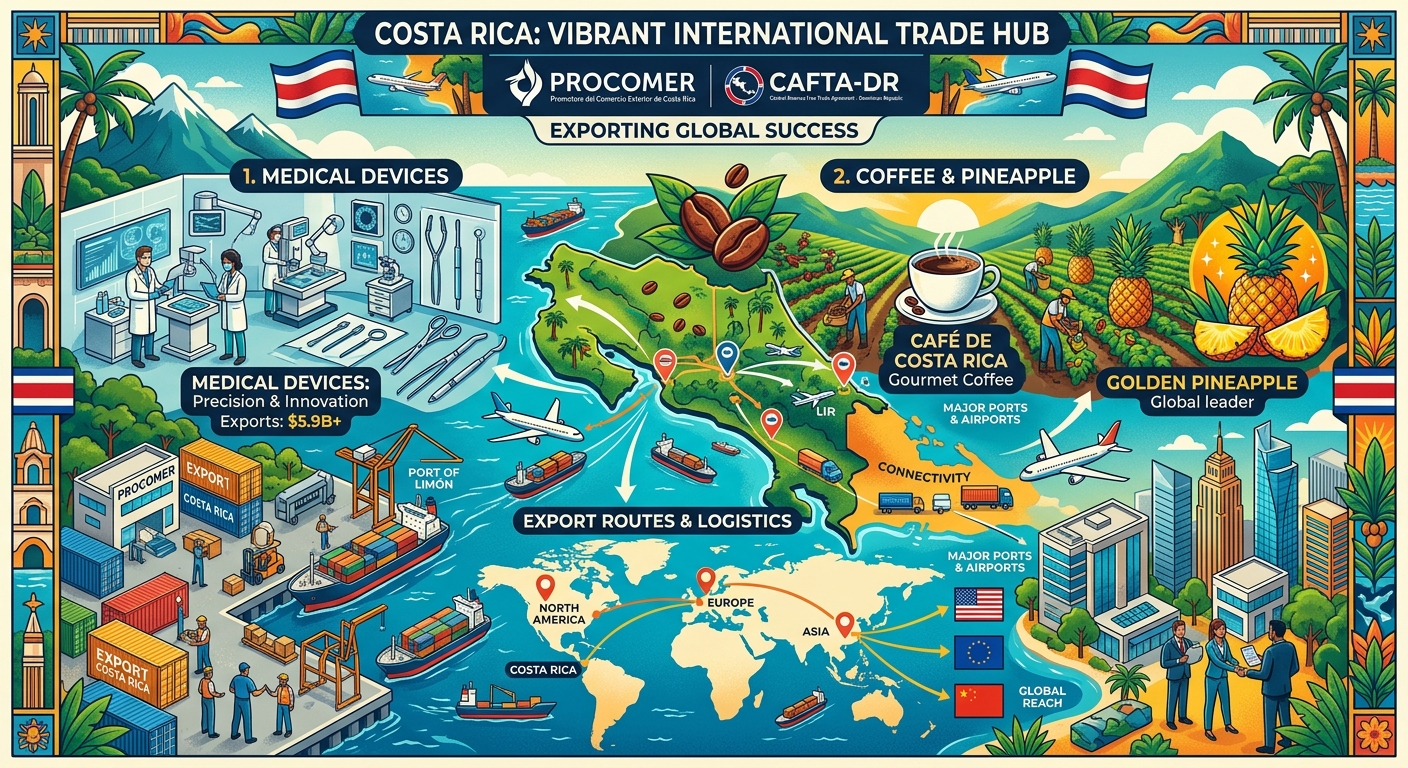 Exportar desde Costa Rica: Guía Práctica con PROCOMER, los TLCs Vigentes y los Primeros Pasos para PyMEs
