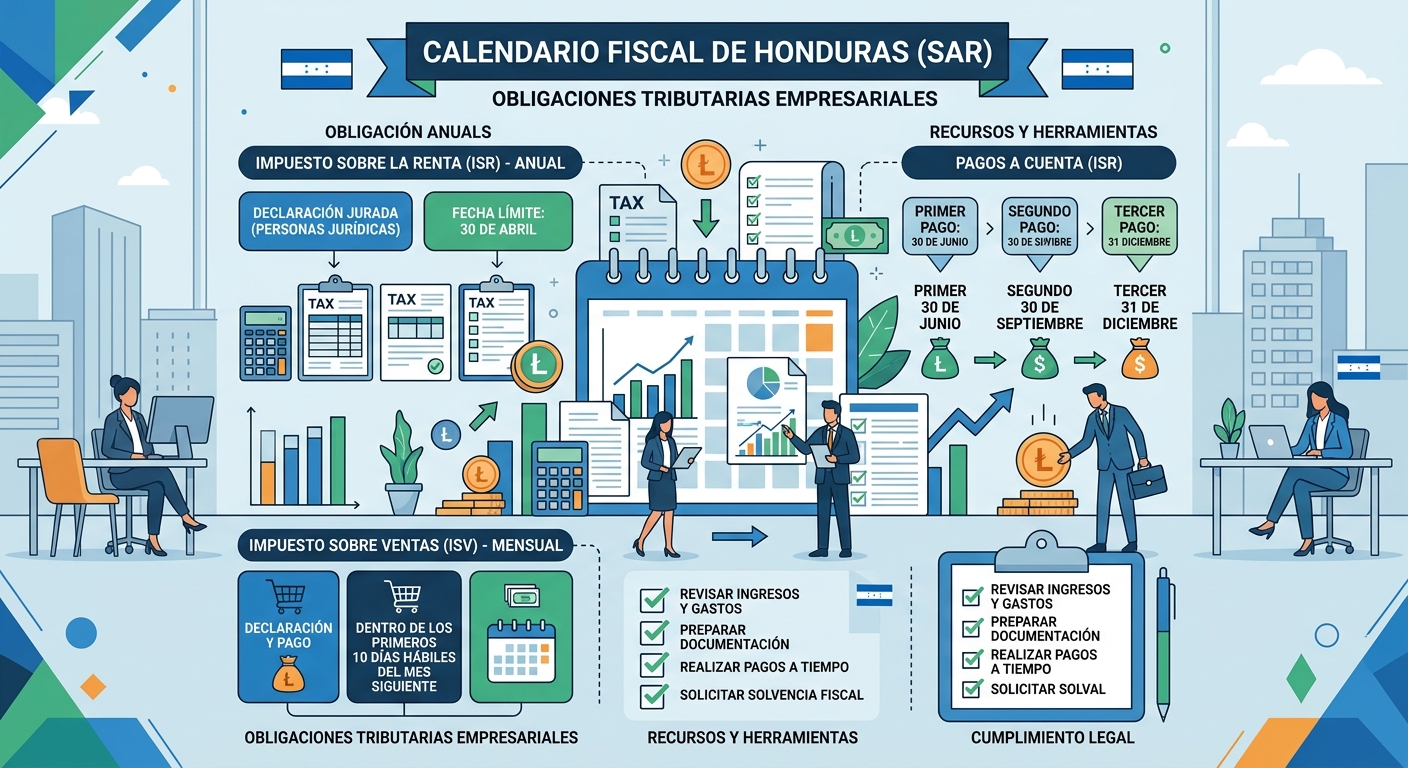 Calendario Fiscal Honduras 2024: Todas las Obligaciones Tributarias ante el SAR que su Empresa No Puede Perderse