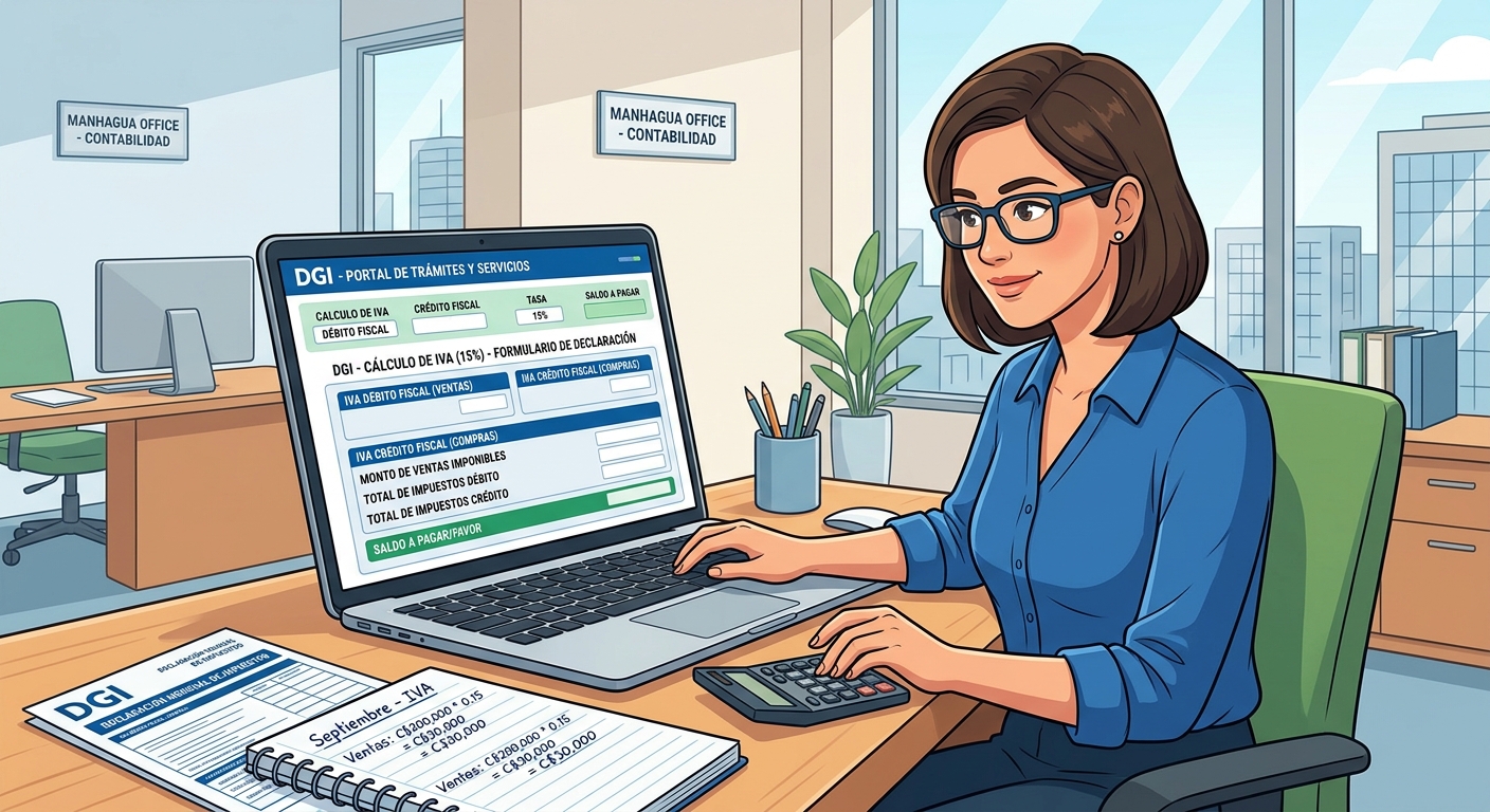 IVA 15% en Nicaragua: Débito y Crédito Fiscal, Declaración Mensual ante la DGI y Operaciones Exentas