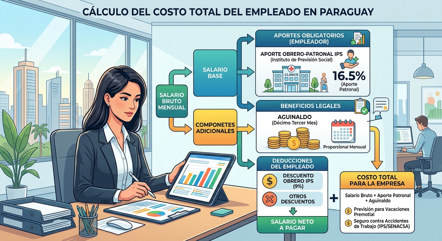 Costo Real de un Empleado en Paraguay: IPS, Aguinaldo (Salario 13) y el Cálculo que Todo Empleador Necesita