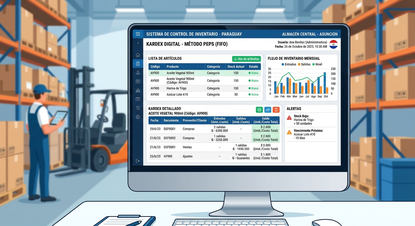 Control de Inventario en Paraguay: Kardex Digital, Métodos de Valuación y el Inventario Obligatorio al 31 de Diciembre