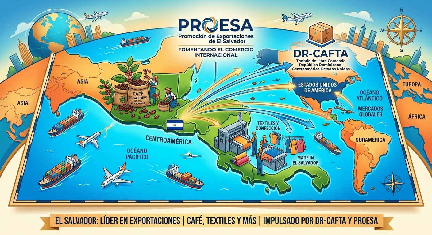 Exportar desde El Salvador: PROESA, el DR-CAFTA y los Incentivos Fiscales que Abren Mercados a las Empresas