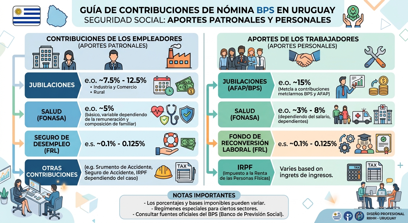 BPS en Uruguay: Cuánto Aporta el Patrono, Cómo Declarar la Planilla y Evitar Multas por Mora