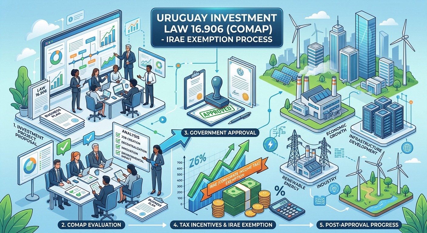 Ley de Inversiones 16.906 en Uruguay: Cómo Presentar su Proyecto a COMAP y Obtener Exoneración de IRAE